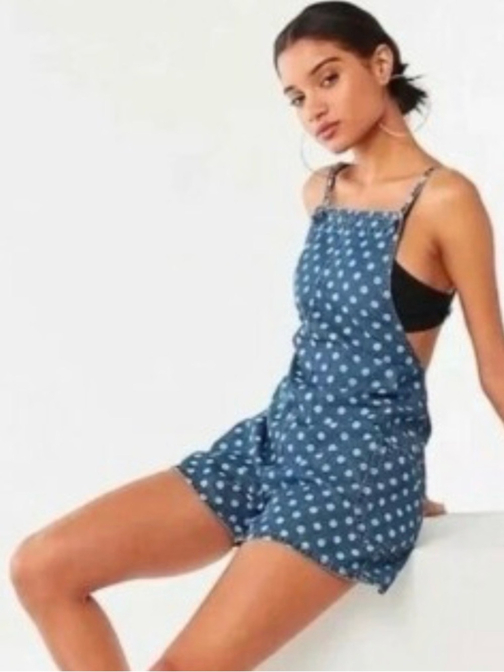 Urban Outfitters BDG Polka Dot Denim Romper